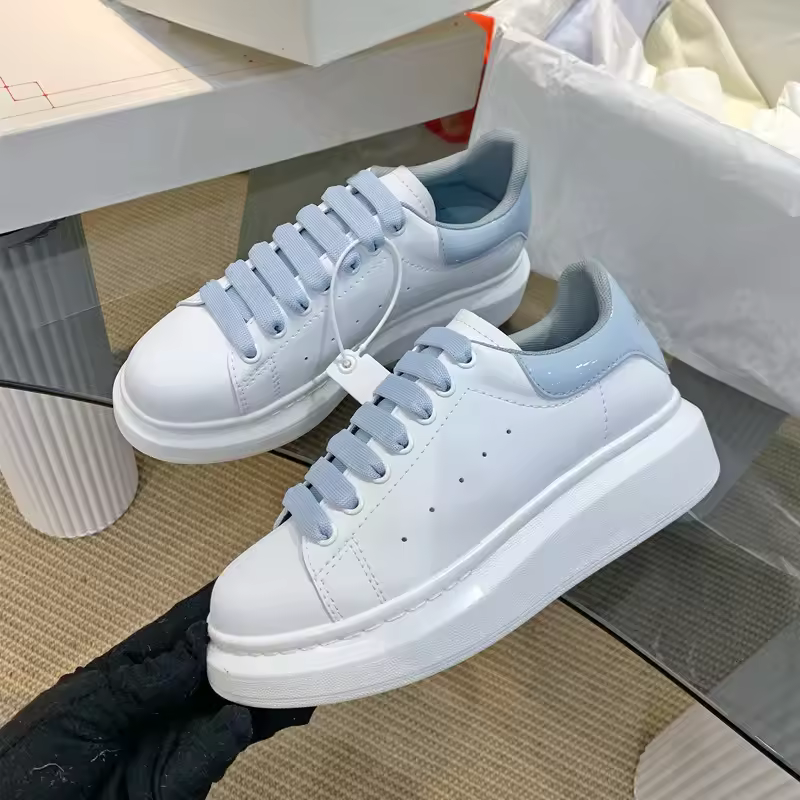 Platform White Sneakers for Women - Leather Chunky Sole Shoes