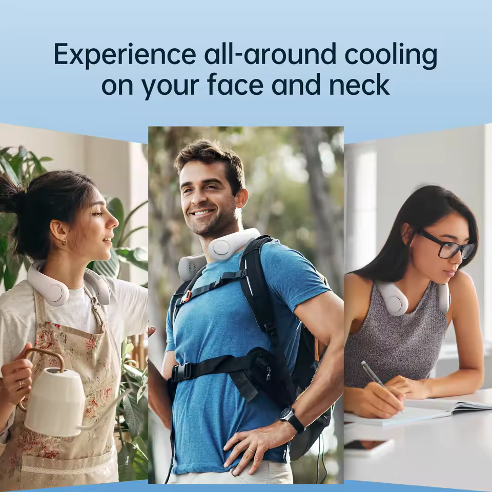 Portable Neck Fan Upgraded, 5000mAh Battery - Image 2