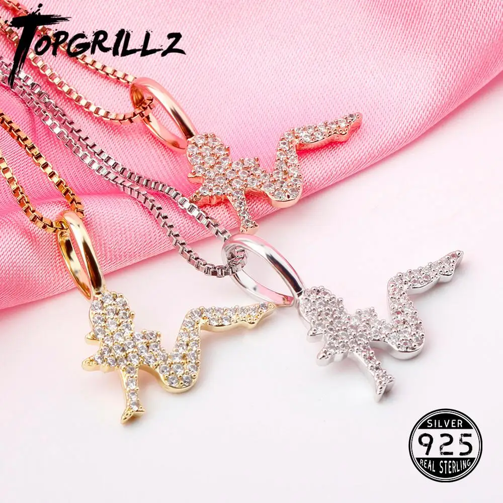 TOPGRILLZ Charm Women Pendant 1005 Sterling Silver Iced Zircon Pendant Women Fashion Jewelary.