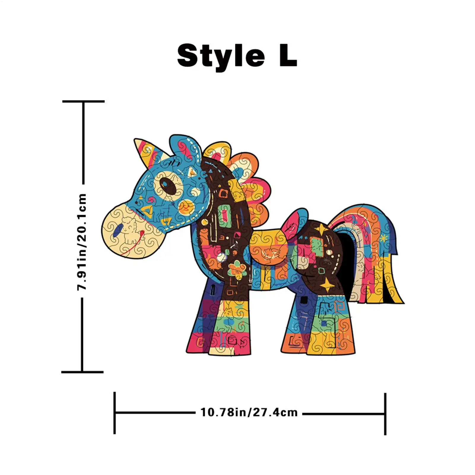 Wooden Puzzles Educational Horse-Shaped Toy Wooden Jigsaw Puzzle For Family Grandparent Grandchild Travel Vacation Road Trip - Image 5