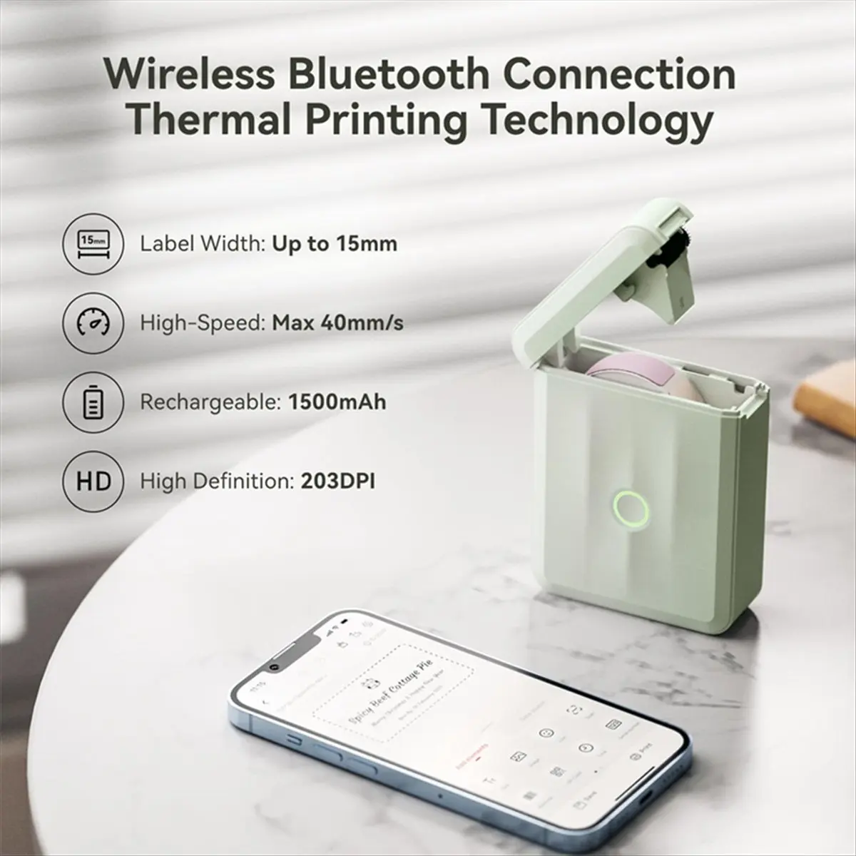 【A97zActivity】Mini Portable Thermal Label Printer Smart Label Maker Adhesive Photo Printer for Office Home Kitchen School Cable - Image 4