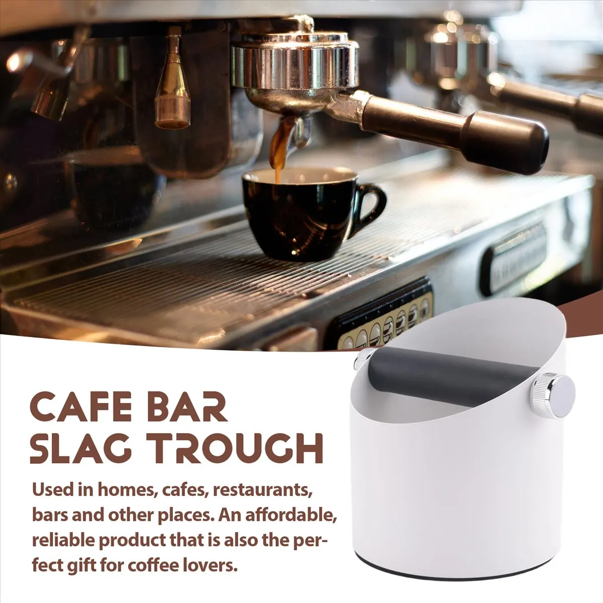 A006 Knock Box for Coffee with Removable Knock Bar Espresso Bin for Home Kitchen Office Espresso Machine Accessories-White - Image 6