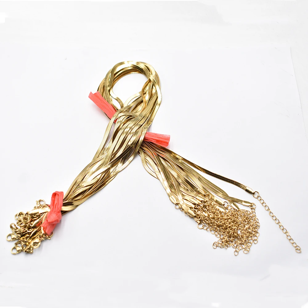 Wholesale 20pcs/lot 3mm 40cm+5cm stainless steel Snake Chain Necklace Rope Chain Lobster Clasp DIY Jewelry Accessories