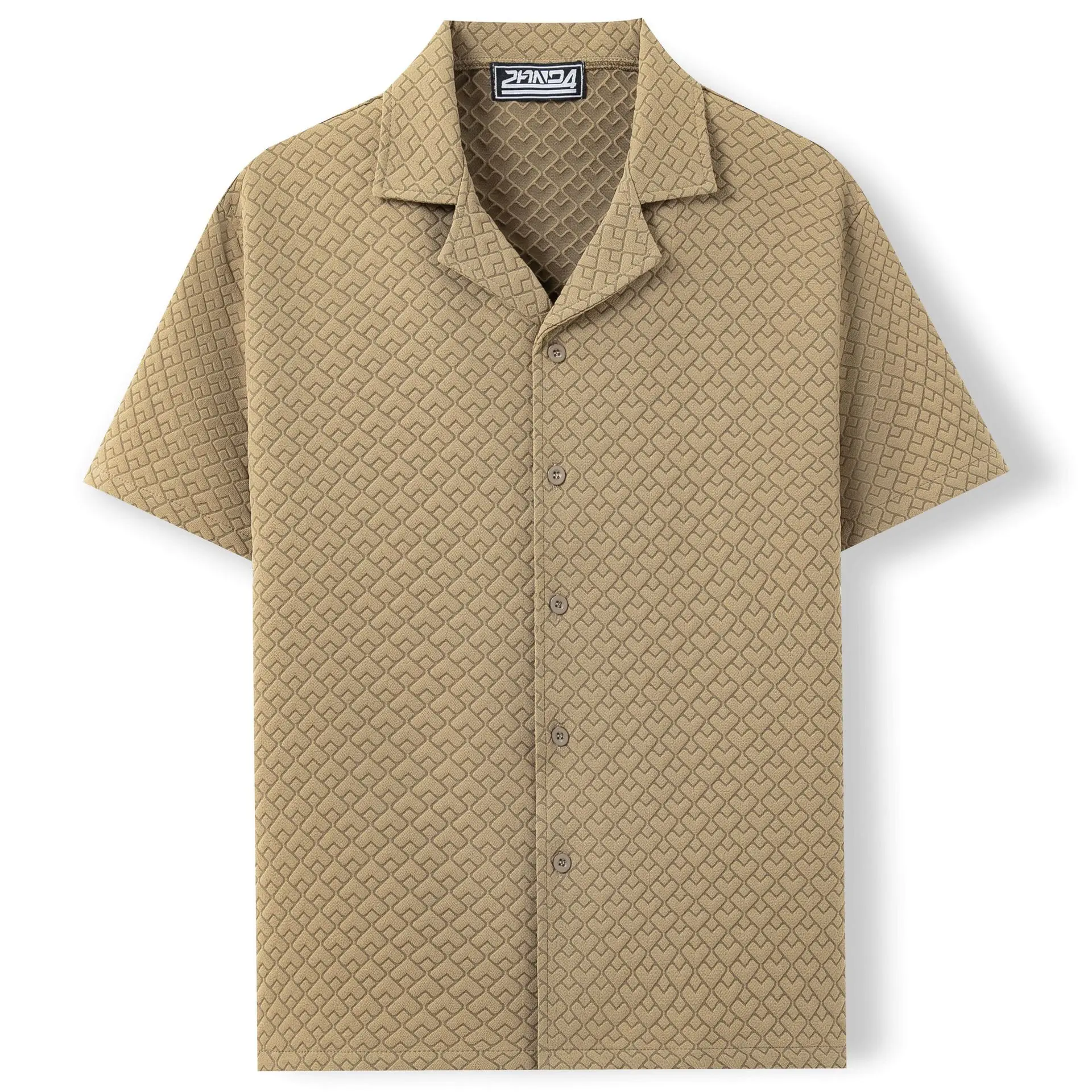 Men Retro Cuban Collar Short Sleeve Shirt Loose Casual Shirts Summer Vacation Tops Business Streetwear Blouse Shirts for Men - Image 5