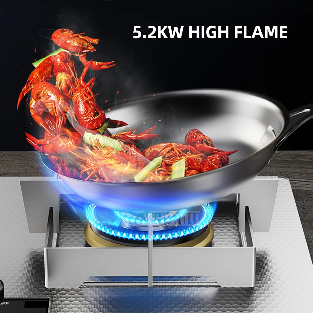 Kitchen Double Cooktop Gas Stove Dual Stove Timing Stainless Steel Home-appliance
