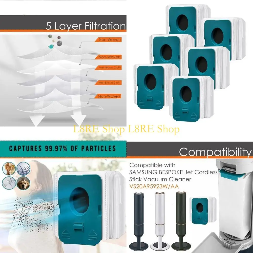 L8RE Home Appliance Jet Clean Station Vacuum Cleaner VS20A95923W Reusable Garbage Bag
