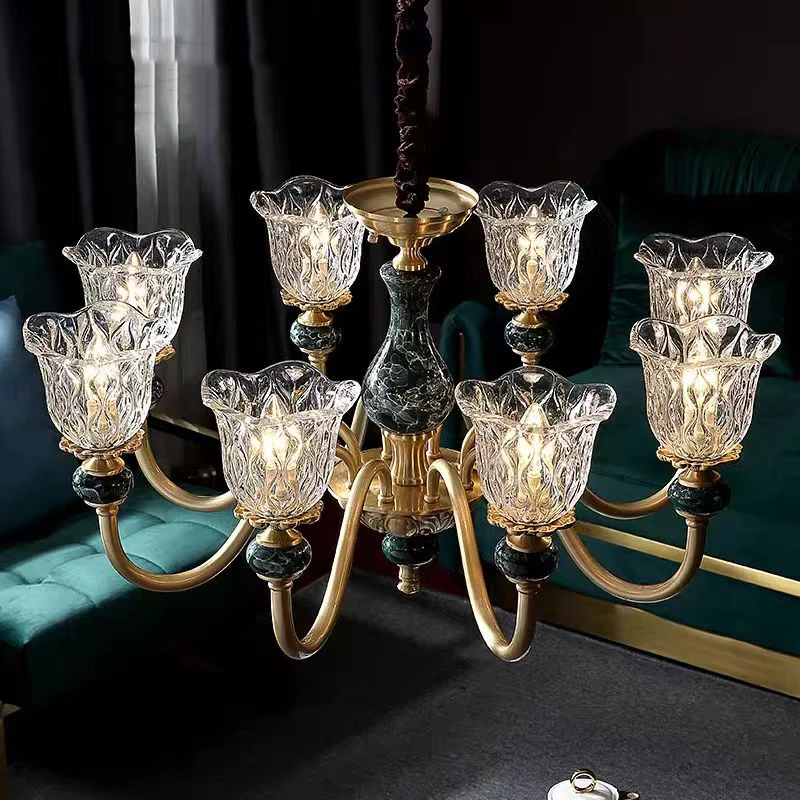 Vintage Glass Pendant Light, Luxury European-Style Living Room Dining Room Lighting Fixture, Elegant Home Decor Lamp - Image 2