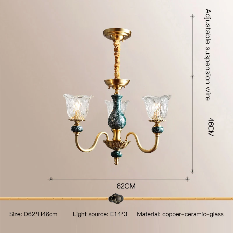 Vintage Glass Pendant Light, Luxury European-Style Living Room Dining Room Lighting Fixture, Elegant Home Decor Lamp - Image 6